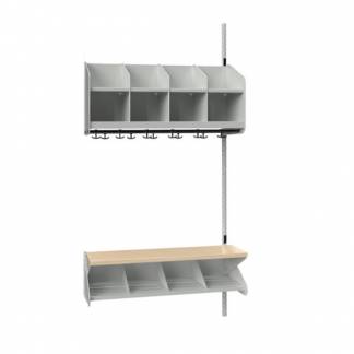 BST Kombination C, P&aring;bygningssektion 4 pladser B 1000 mm,lys gr&aring;