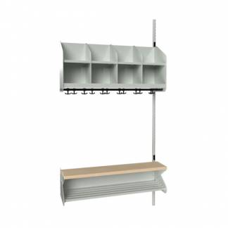 BST Kombination D, P&aring;bygningssektion 4 pladser B 1000 mm,lys gr&aring;