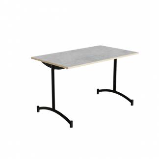 Bord Zeb 231, 1200x700 mm H&oslash;jde 720 mm, Lys gr&aring; linoleum, Sort stel