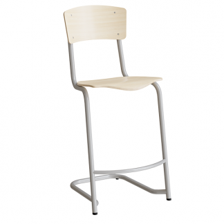 Stol Mia 196 Birk laminat, alugr&aring;t stel, siddeh&oslash;jde 620mm