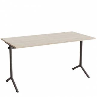 Bord Atlas 1130, 1400x700mm, eg h&oslash;jtrykslaminat, gr&aring;t stel