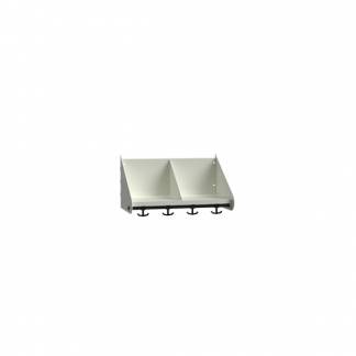 BST Hattehylde med skillev&aelig;gge, 2 pladser B500 mm Hvid