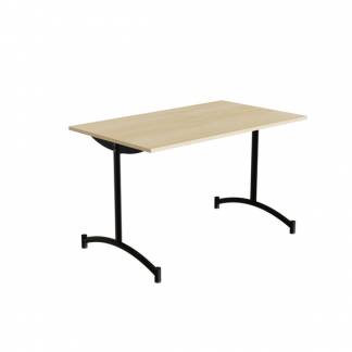 Bord Zeb 231, 1200x700 mm H&oslash;jde 720 mm, Birk laminat, Sort stel