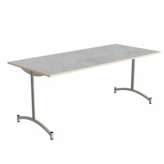 Bord Zeb 231, 1800x800 mm H&oslash;jde 720 mm, Lys gr&aring; linoleum, Alu stel