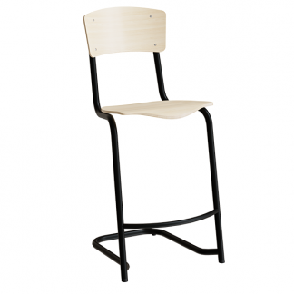 Stol Mia 196 Birk laminat, sorte stel, siddeh&oslash;jde 620mm