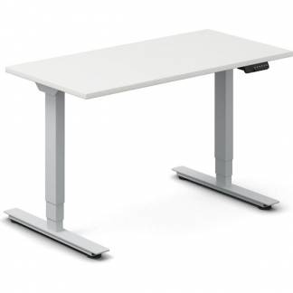 H&aelig;ve-s&aelig;nkebord DNA, Hvid 1200x600mm 2-ben/Alugr&aring;