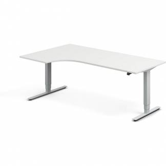 H&aelig;ve-s&aelig;nkebord DNA, Hvid 2000x1200mm Venstre 2-ben/Alugr&aring;