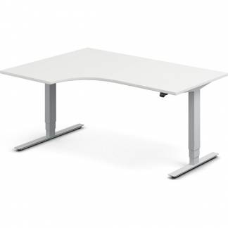 H&aelig;ve-s&aelig;nkebord DNA, Hvid 1600x1200mm Venstre 2-ben/Alugr&aring;