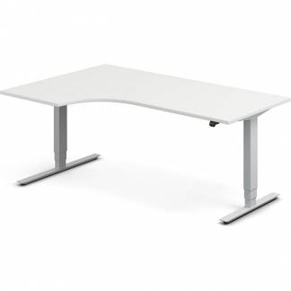 H&aelig;ve-s&aelig;nkebord DNA, Hvid 1800x1200mm Venstre 2-ben/Alugr&aring;