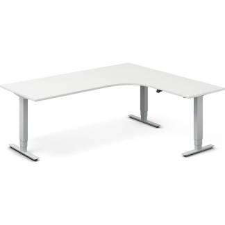 H&aelig;ve-s&aelig;nkebord DNA, Hvid 2000x1800mm H&oslash;jre 3-ben/Alugr&aring;