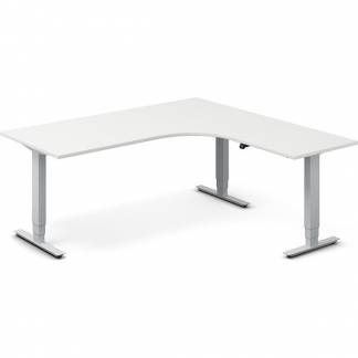 H&aelig;ve-s&aelig;nkebord DNA, Hvid 1800x1800mm H&oslash;jre 3-ben/Alugr&aring;