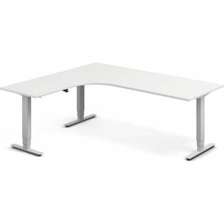 H&aelig;ve-s&aelig;nkebord DNA, Hvid 2000x1800mm Venstre 3-ben/Alugr&aring;