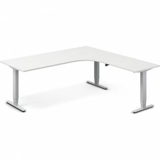 H&aelig;ve-s&aelig;nkebord DNA, Hvid 2000x2000mm H&oslash;jre 3-ben/Alugr&aring;