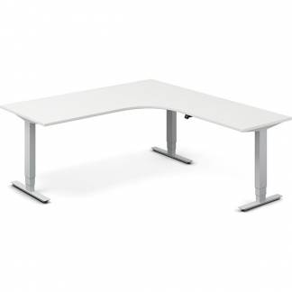 H&aelig;ve-s&aelig;nkebord DNA, Hvid 1800x2000mm H&oslash;jre 3-ben/Alugr&aring;