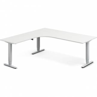 H&aelig;ve-s&aelig;nkebord DNA, Hvid 2000x2000mm Venstre 3-ben/Alugr&aring;