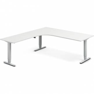 H&aelig;ve-s&aelig;nkebord DNA, Hvid 2000x2200mm Venstre 3-ben/Alugr&aring;