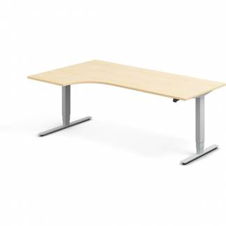 H&aelig;ve-s&aelig;nkebord DNA, Birk 2000x1200 mm Venstre 2-ben/Alugr&aring;