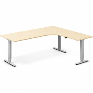 H&aelig;ve-s&aelig;nkebord DNA, Birk 2000x1800 mm H&oslash;jre 3-ben/Alugr&aring;