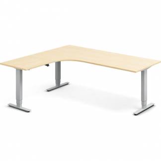 H&aelig;ve-s&aelig;nkebord DNA, Birk 2000x1800 mm Venstre 3-ben/Alugr&aring;