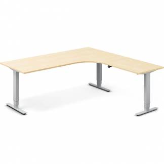 H&aelig;ve-s&aelig;nkebord DNA, Birk 2000x2000 mm H&oslash;jre 3-ben/Alugr&aring;