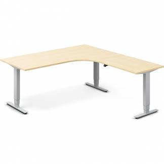 H&aelig;ve-s&aelig;nkebord DNA, Birk 1800x2000 mm H&oslash;jre 3-ben/Alugr&aring;