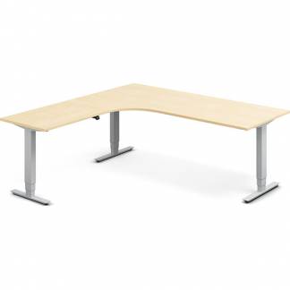 H&aelig;ve-s&aelig;nkebord DNA, Birk 2000x2000 mm Venstre 3-ben/Alugr&aring;
