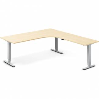 H&aelig;ve-s&aelig;nkebord DNA, Birk 2000x2200 mm H&oslash;jre 3-ben/Alugr&aring;