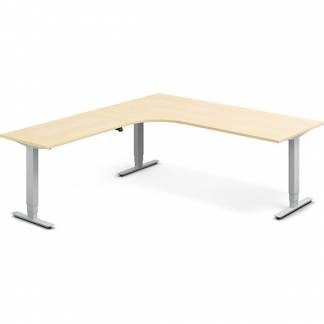 H&aelig;ve-s&aelig;nkebord DNA, Birk 2000x2200 mm Venstre 3-ben/Alugr&aring;