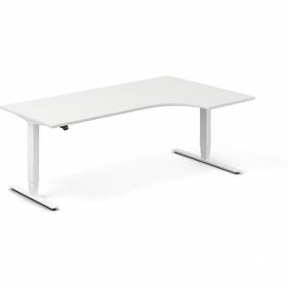 H&aelig;ve-s&aelig;nkebord DNA, Hvid 2000x1200mm H&oslash;jre 2-ben/Hvid