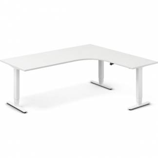 H&aelig;ve-s&aelig;nkebord DNA, Hvid 2000x1800mm H&oslash;jre 3-ben/Hvid