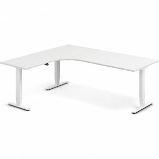 H&aelig;ve-s&aelig;nkebord DNA, Hvid 2000x1800mm Venstre 3-ben/Hvid