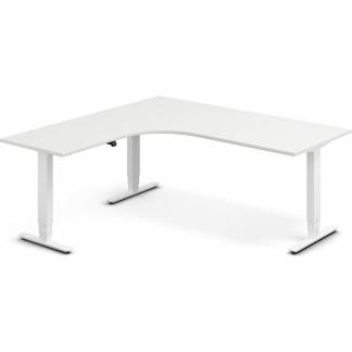 H&aelig;ve-s&aelig;nkebord DNA, Hvid 1800x1800mm Venstre 3-ben/Hvid