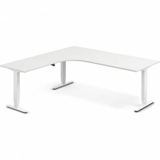 H&aelig;ve-s&aelig;nkebord DNA, Hvid 2000x2000mm Venstre 3-ben/Hvid