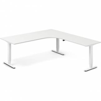 H&aelig;ve-s&aelig;nkebord DNA, Hvid 2000x2200mm H&oslash;jre 3-ben/Hvid