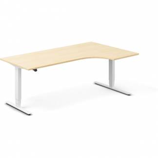 H&aelig;ve-s&aelig;nkebord DNA, Birk 2000x1200 mm H&oslash;jre 2-ben/Hvid