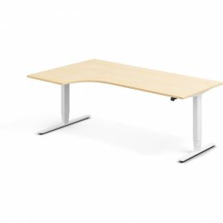 H&aelig;ve-s&aelig;nkebord DNA, Birk 2000x1200 mm Venstre 2-ben/Hvid