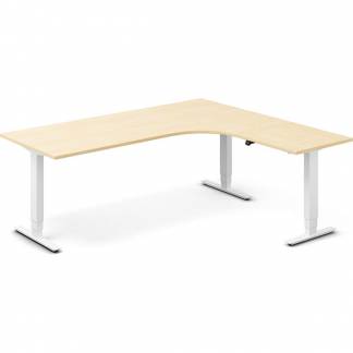 H&aelig;ve-s&aelig;nkebord DNA, Birk 2000x1800 mm H&oslash;jre 3-ben/Hvid