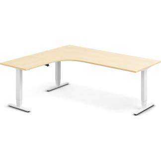 H&aelig;ve-s&aelig;nkebord DNA, Birk 2000x1800 mm Venstre 3-ben/Hvid