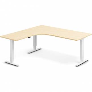 H&aelig;ve-s&aelig;nkebord DNA, Birk 1800x1800 mm Venstre 3-ben/Hvid