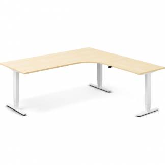 H&aelig;ve-s&aelig;nkebord DNA, Birk 2000x2000 mm H&oslash;jre 3-ben/Hvid