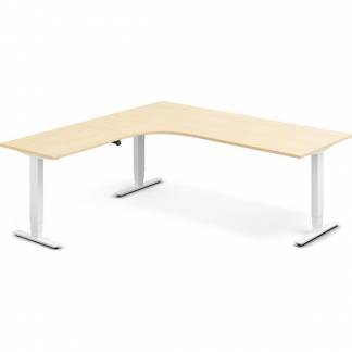 H&aelig;ve-s&aelig;nkebord DNA, Birk 2000x2000 mm Venstre 3-ben/Hvid