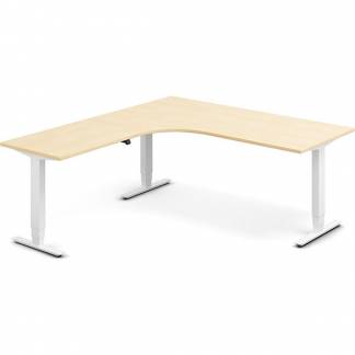 H&aelig;ve-s&aelig;nkebord DNA, Birk 1800x2000 mm Venstre 3-ben/Hvid