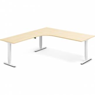 H&aelig;ve-s&aelig;nkebord DNA, Birk 2000x2200 mm Venstre 3-ben/Hvid