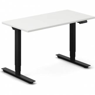 H&aelig;ve-s&aelig;nkebord DNA, Hvid 1200x600mm 2-ben/Sort