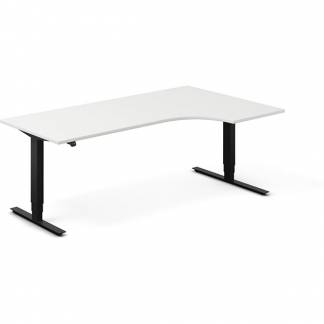 H&aelig;ve-s&aelig;nkebord DNA, Hvid 2000x1200mm H&oslash;jre 2-ben/Sort