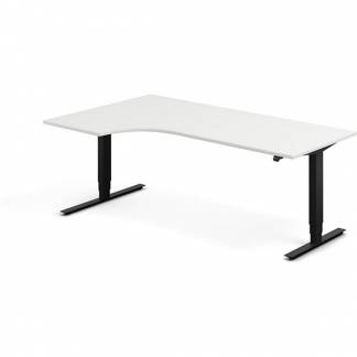 H&aelig;ve-s&aelig;nkebord DNA, Hvid 2000x1200mm Venstre 2-ben/Sort