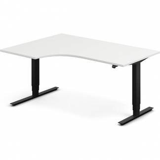 H&aelig;ve-s&aelig;nkebord DNA, Hvid 1600x1200mm Venstre 2-ben/Sort