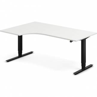 H&aelig;ve-s&aelig;nkebord DNA, Hvid 1800x1200mm Venstre 2-ben/Sort