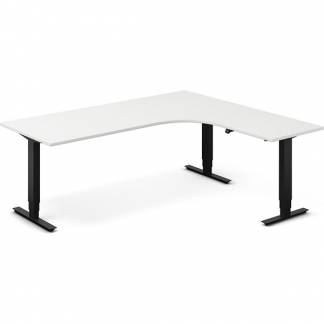 H&aelig;ve-s&aelig;nkebord DNA, Hvid 2000x1800mm H&oslash;jre 3-ben/Sort