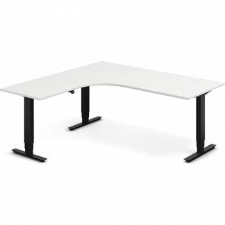 H&aelig;ve-s&aelig;nkebord DNA, Hvid 1800x1800mm Venstre 3-ben/Sort